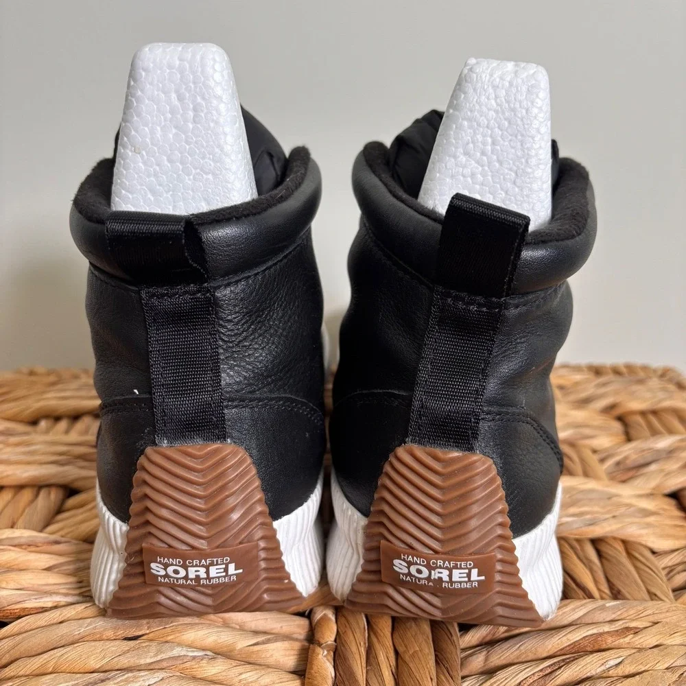 Sorel Out N About III Conquest Waterproof‎ Boots Black Leather NL3807 Womens 8.5